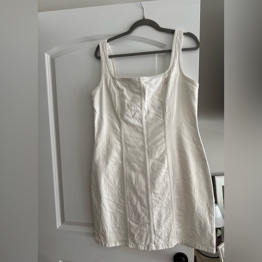 Abercrombie White Denim Sleeveless Dress